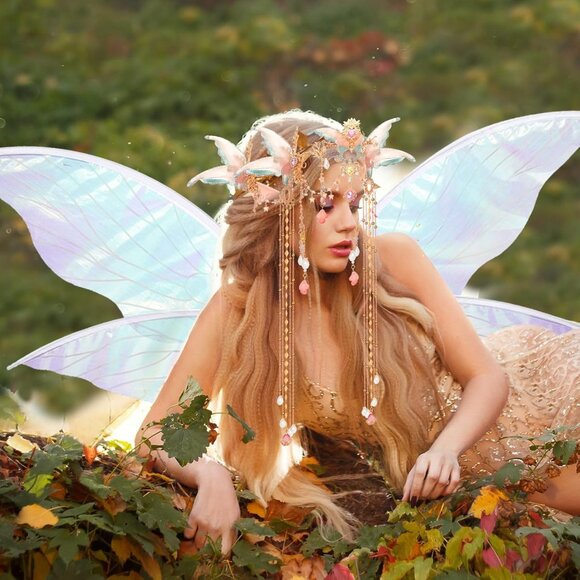 Fairy Elf Accessories Set Costume Wings Crown Ears Halloween Cosplay - Picture 3 of 7